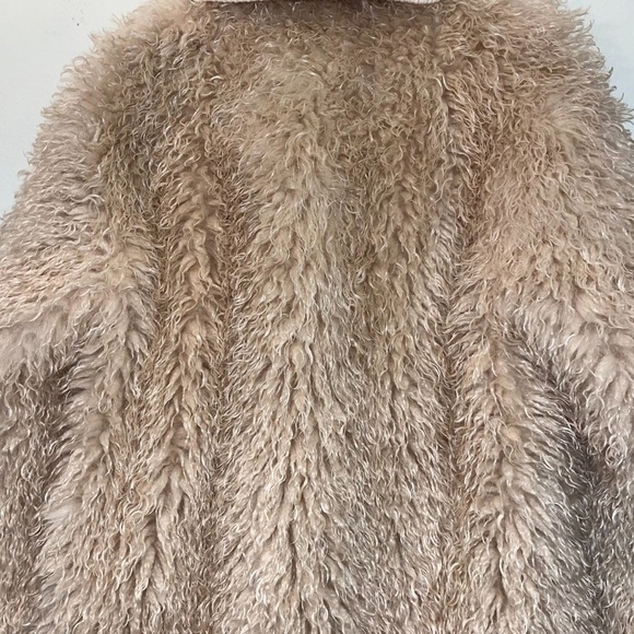 A.L.C. Grey Faux Fur Coat Faint Peach Oversized Jacket Large Furry Fuzzy EUC - Picture 12 of 16